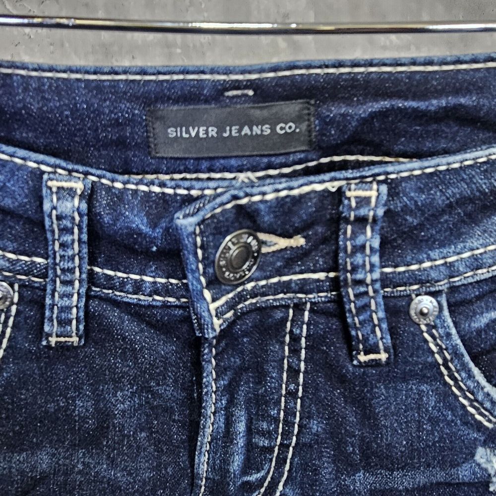 Buckle Silver Jeans Womens 28 Suki Capri Dark Wash Denim Cropped Jeans - Picture 3 of 7